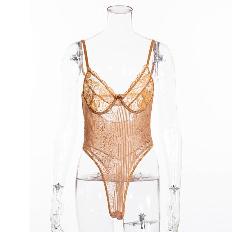 Lace Transparent Women's Bodysuit