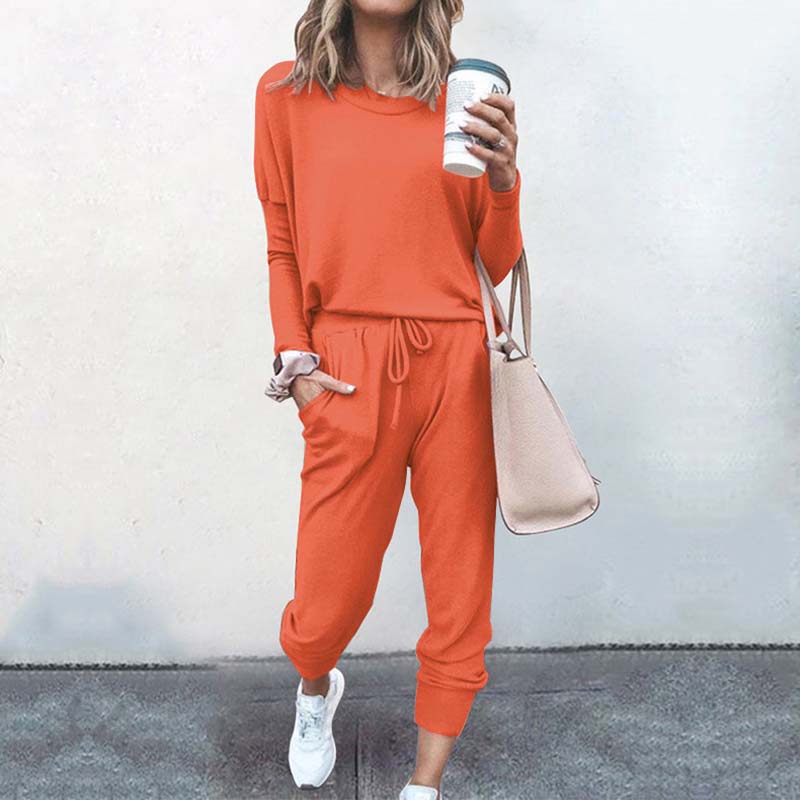 Cotton and Polyester O-Neck Pajamas Set
