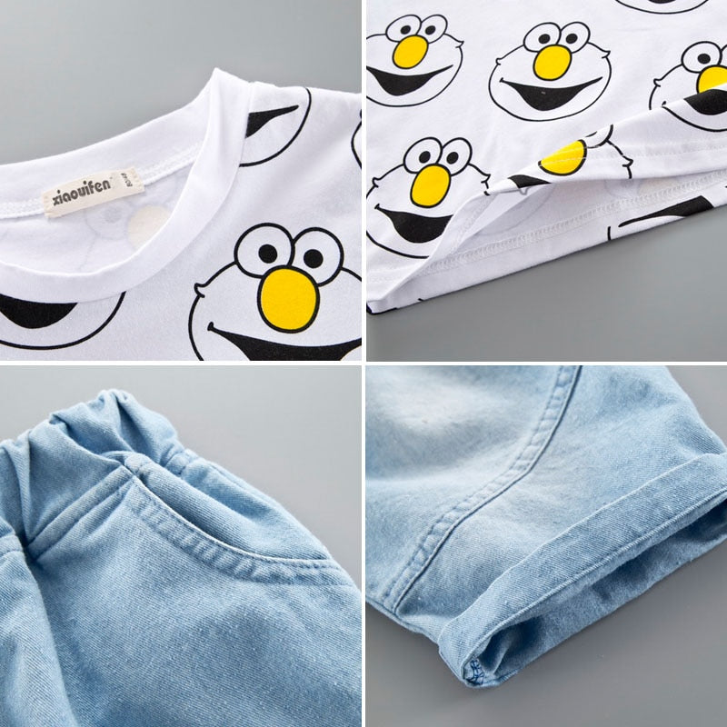 Baby Boy T-Shirt / Shorts Suit with Cartoon Print