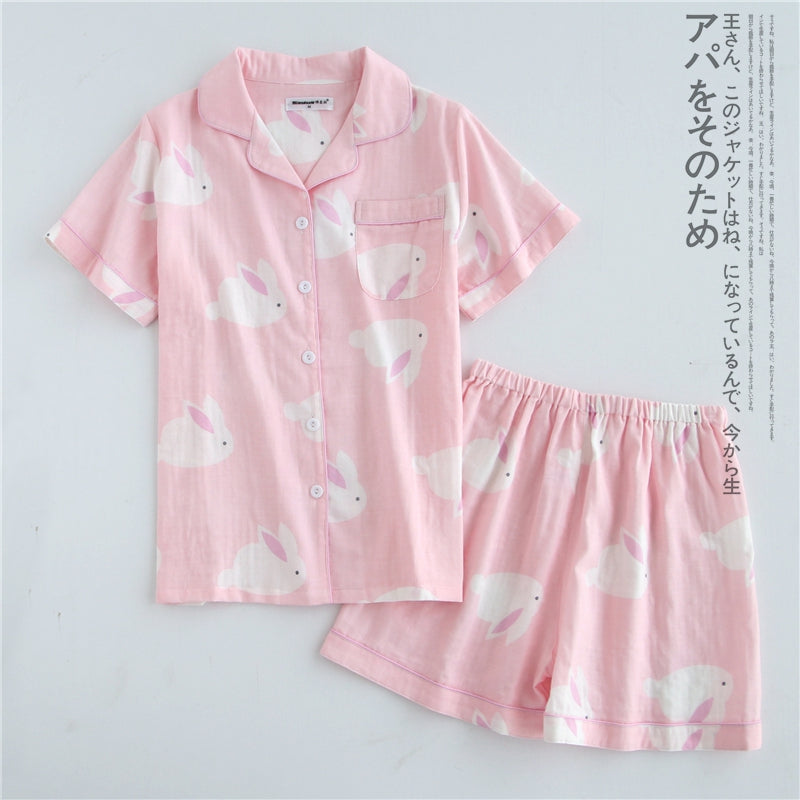 Cotton Short Sleeve Pajamas Women
