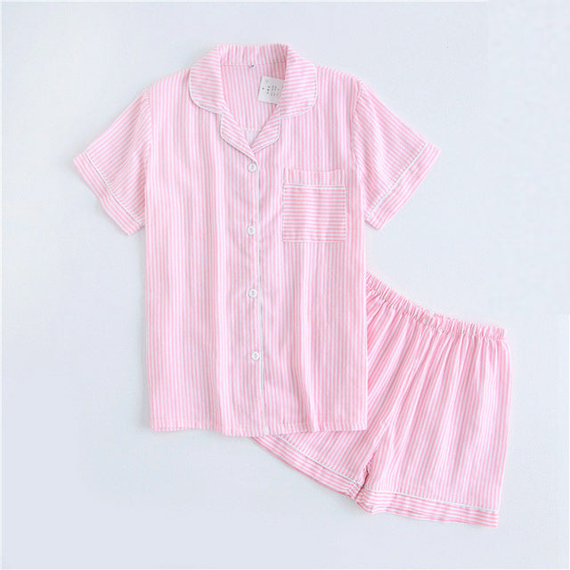 Cotton Short Sleeve Pajamas Women