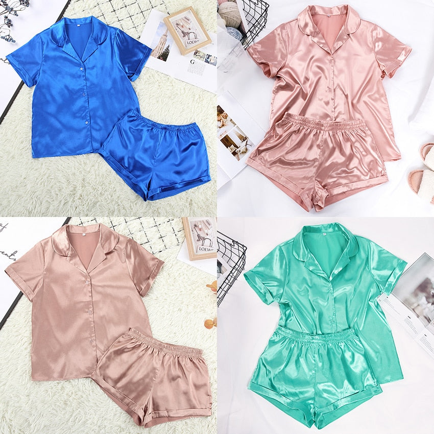 Women's Short Sleeved Casual Pajama Set