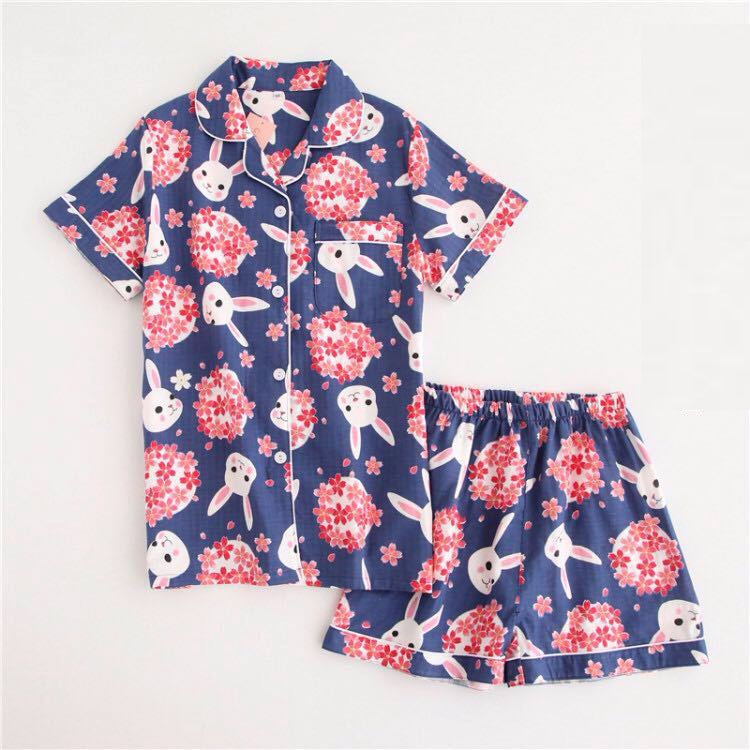 Cotton Short Sleeve Pajamas Women