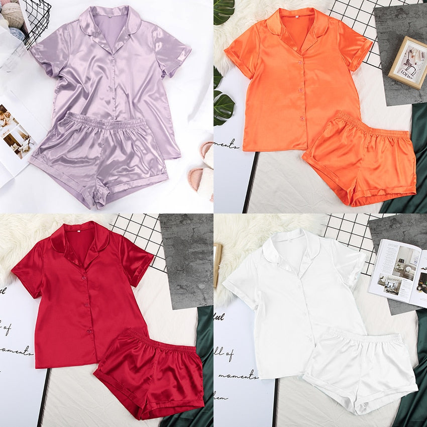 Women's Short Sleeved Casual Pajama Set