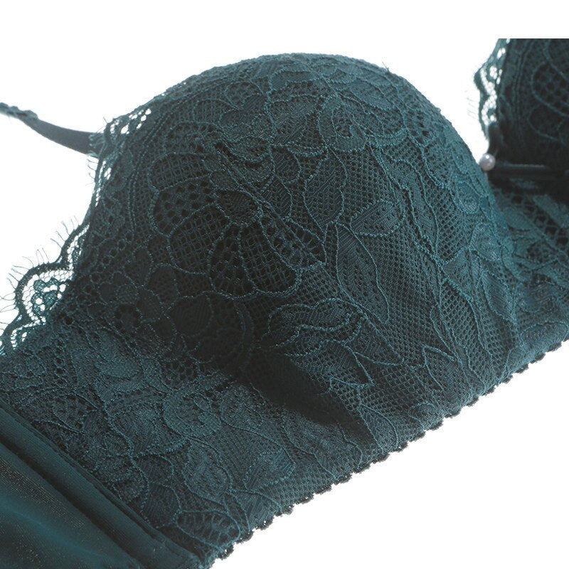 Women's Deep V Push Up Bra Panty Set