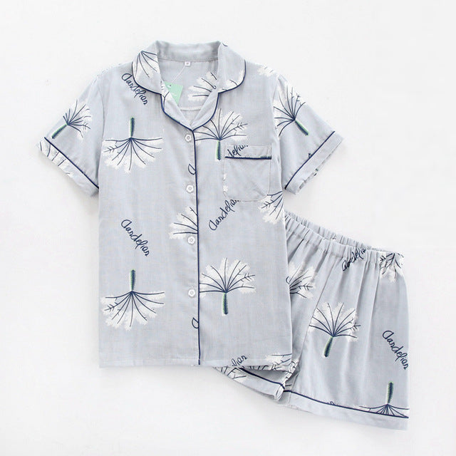 Cotton Short Sleeve Pajamas Women