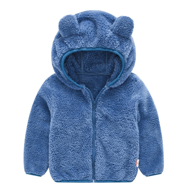 Fleece Baby Coat with Bear Ears