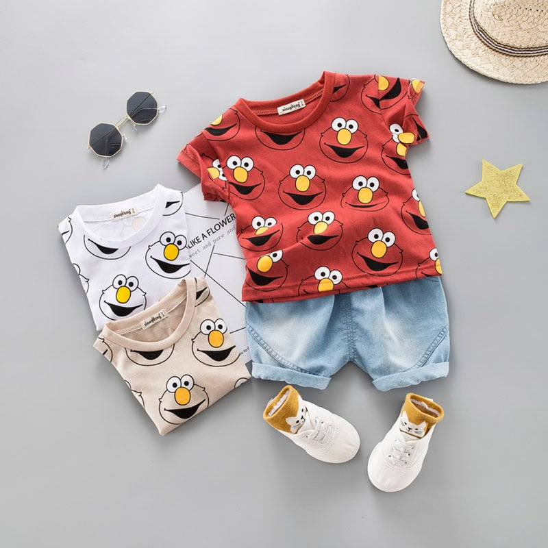 Baby Boy T-Shirt / Shorts Suit with Cartoon Print