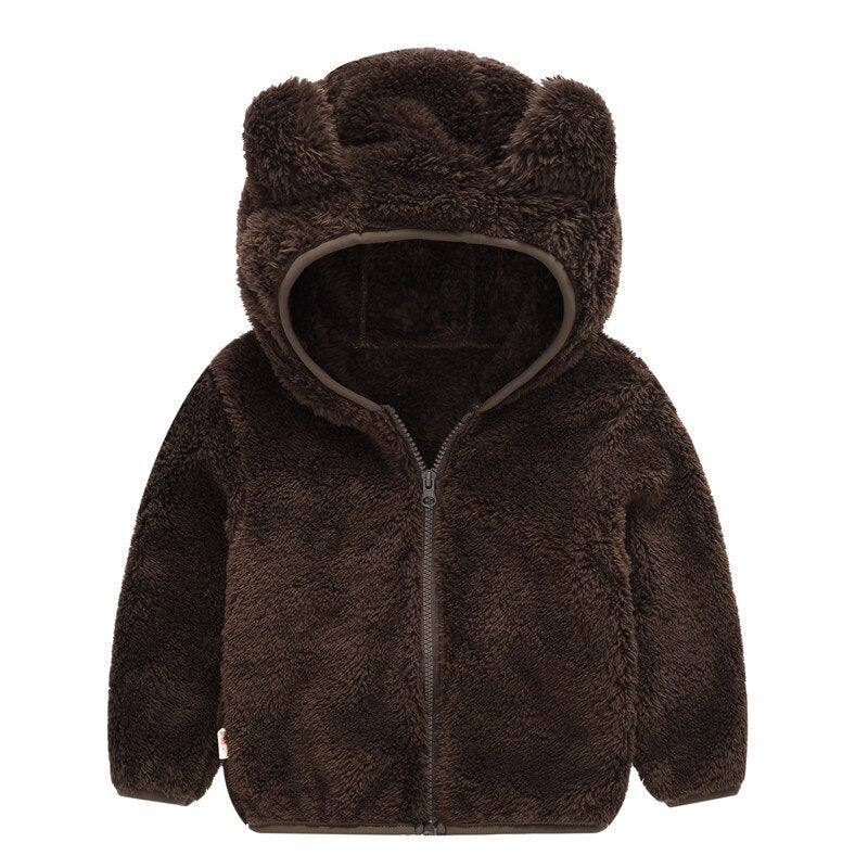 Fleece Baby Coat with Bear Ears