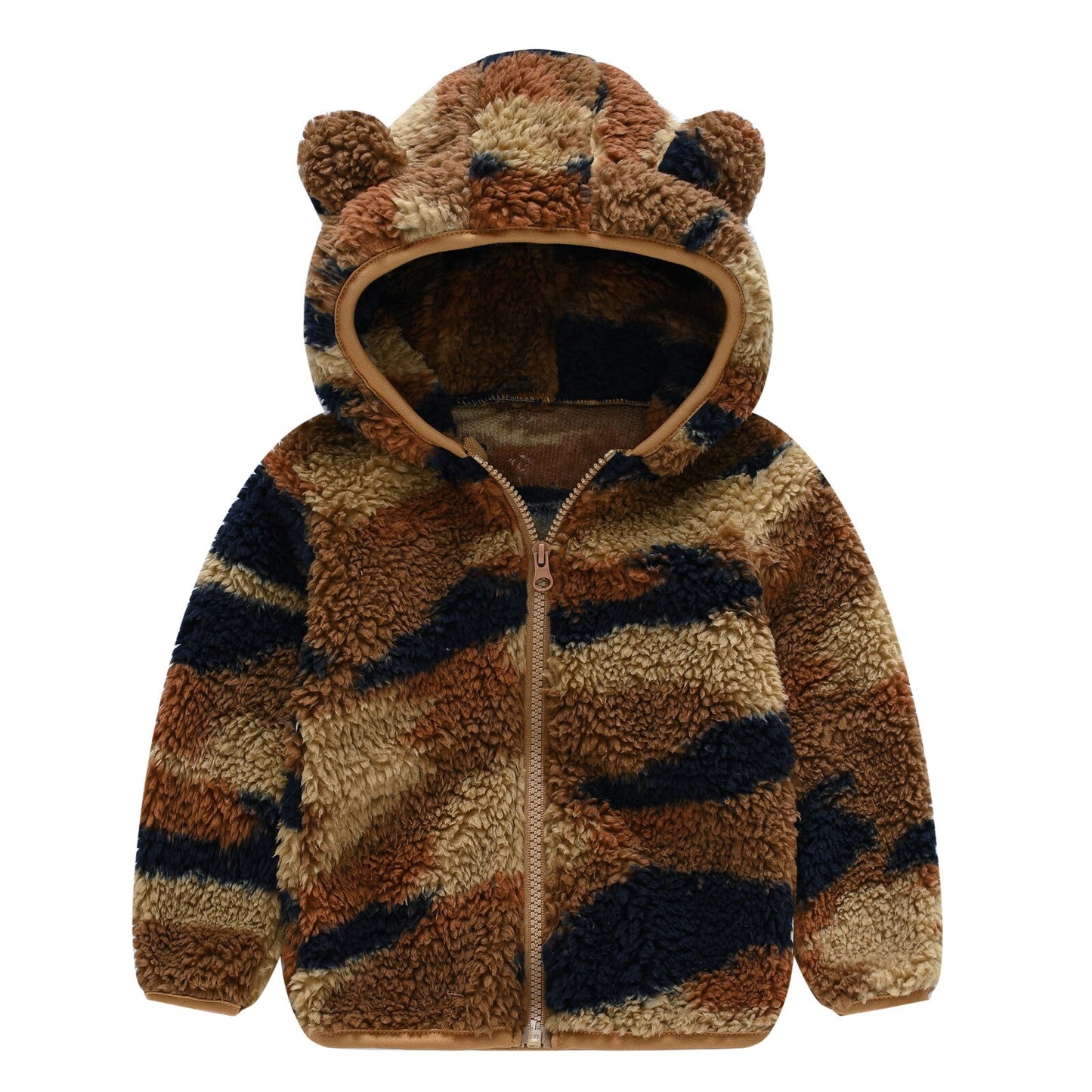 Fleece Baby Coat with Bear Ears