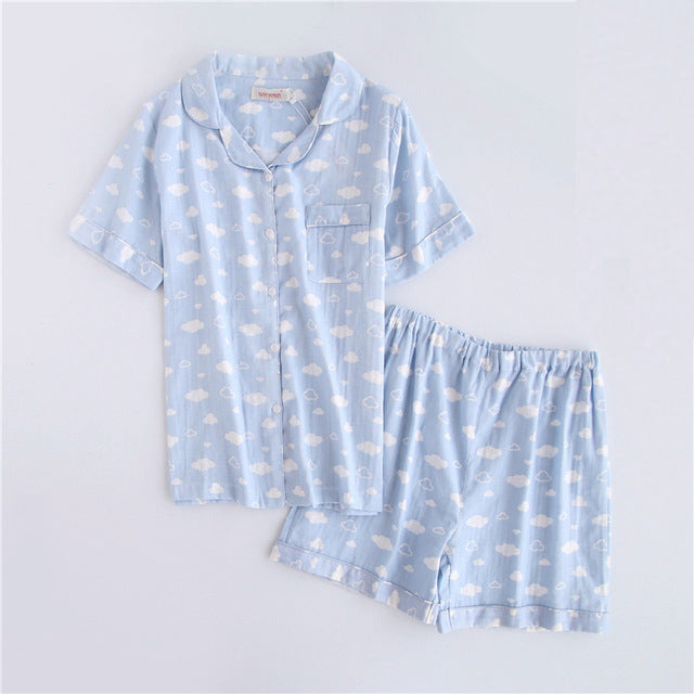 Cotton Short Sleeve Pajamas Women