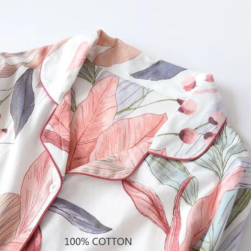 Women's Leaves Printed Pajama Set