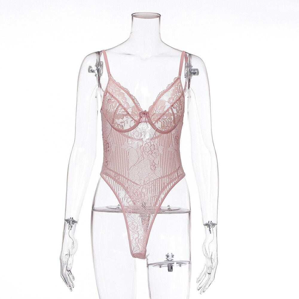 Lace Transparent Women's Bodysuit