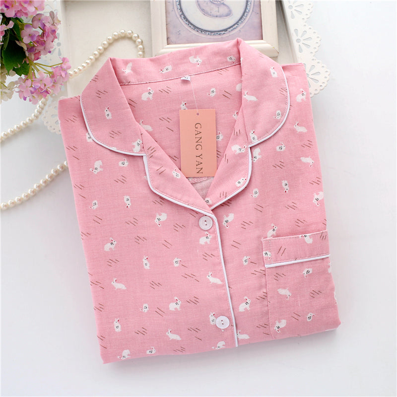 Cotton Short Sleeve Pajamas Women