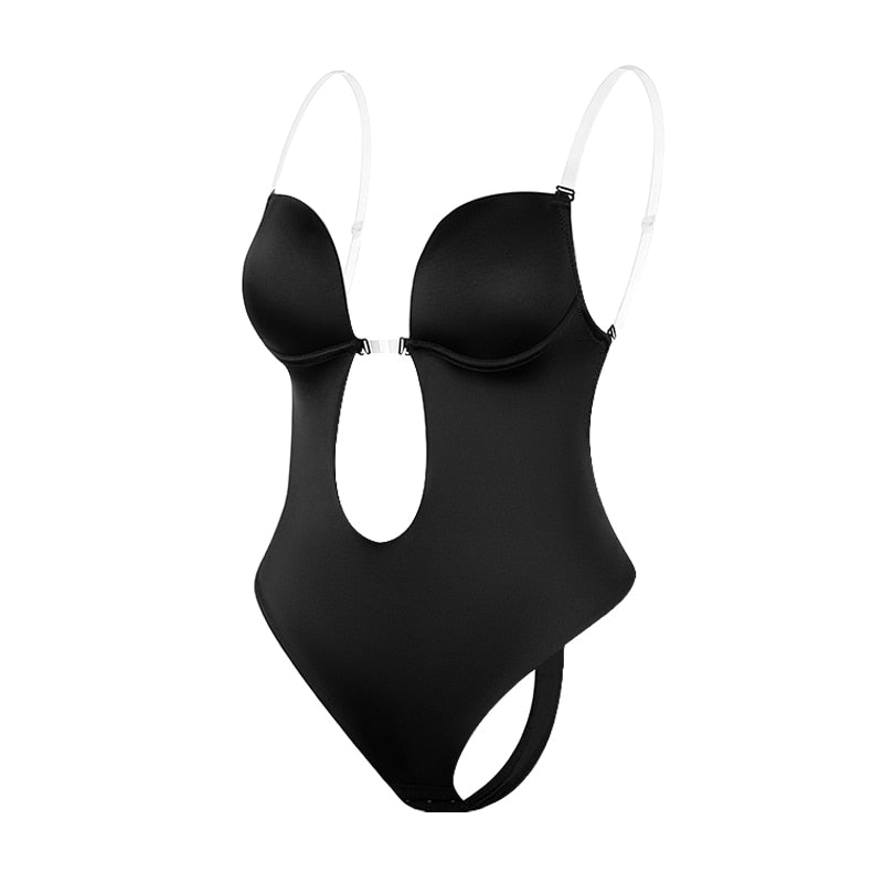 Backless Deep V-Neck Body Shaper