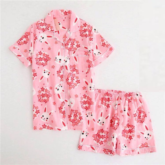 Cotton Short Sleeve Pajamas Women