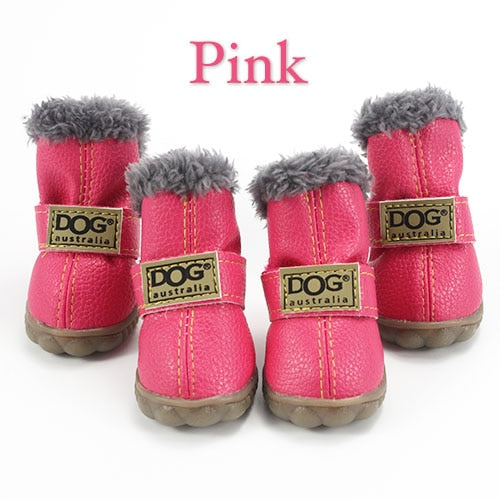 Dog's Waterproof Winter Shoes Set
