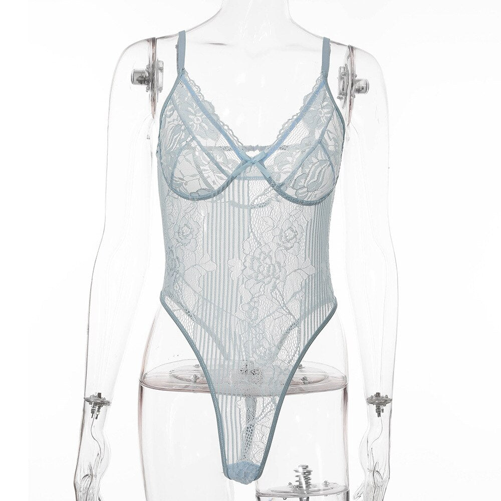 Lace Transparent Women's Bodysuit