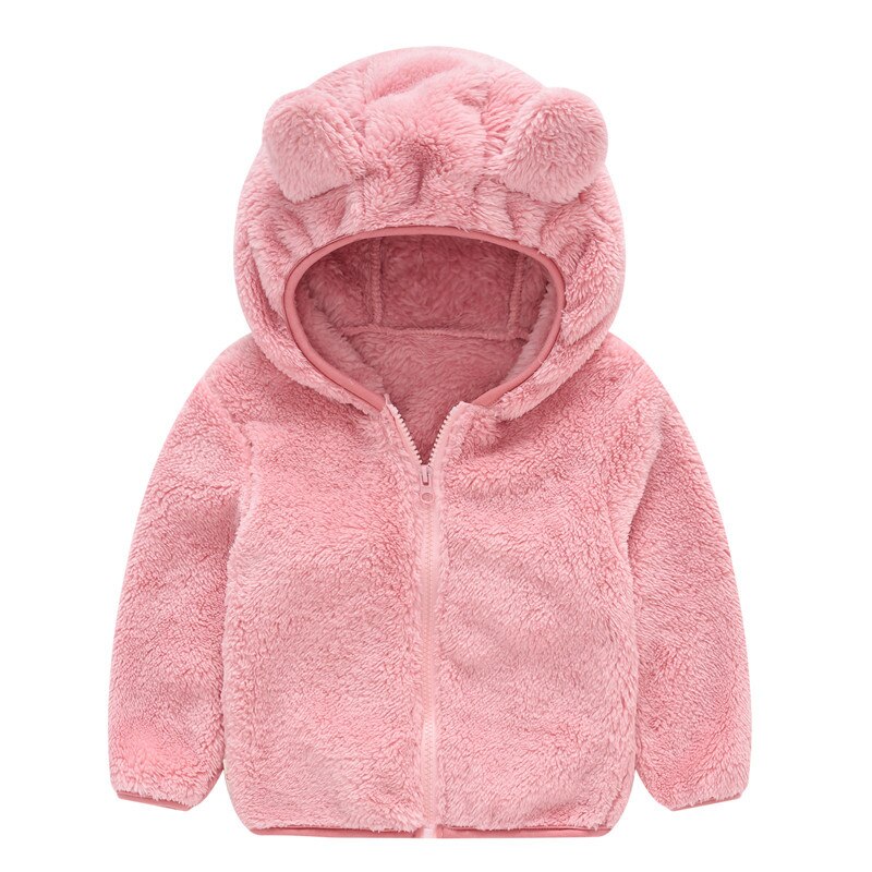 Fleece Baby Coat with Bear Ears