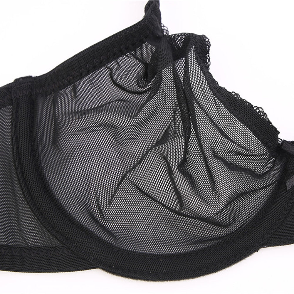 Women's Sheer Bra and Thong 2 Pcs Set