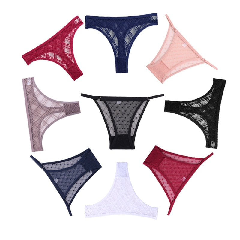 Women's Sheer Lace Panties 3 Pcs Set
