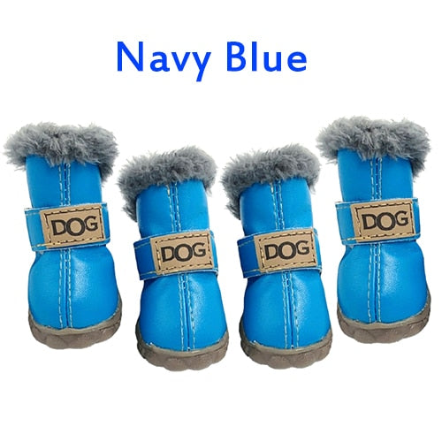 Dog's Waterproof Winter Shoes Set