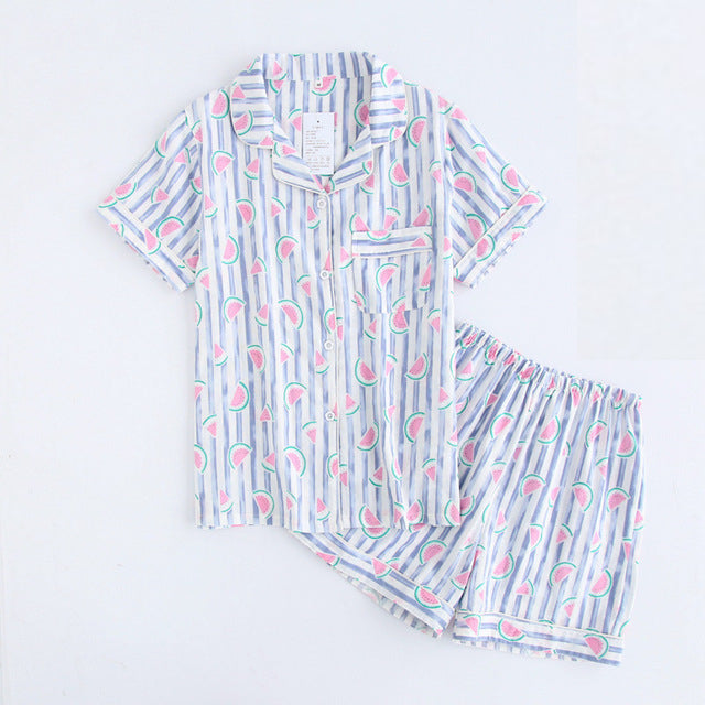 Cotton Short Sleeve Pajamas Women
