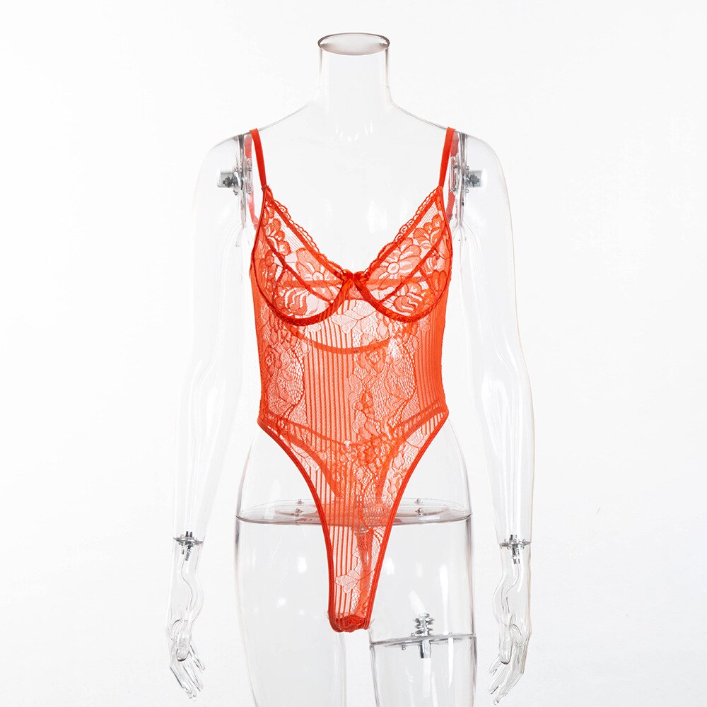 Lace Transparent Women's Bodysuit