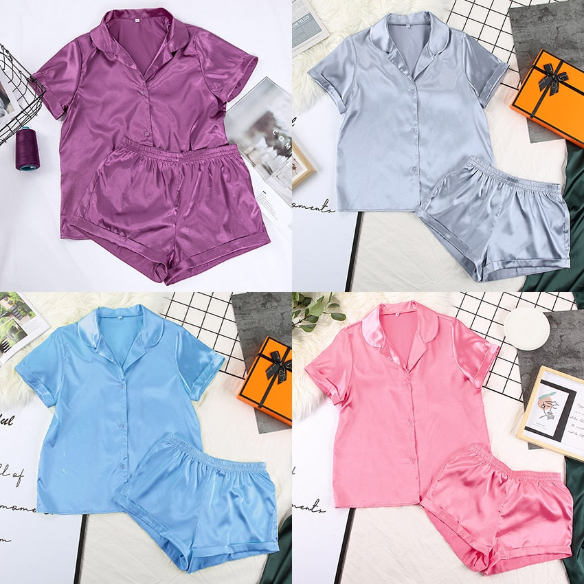 Women's Short Sleeved Casual Pajama Set