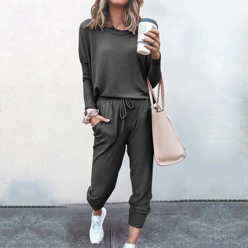 Cotton and Polyester O-Neck Pajamas Set