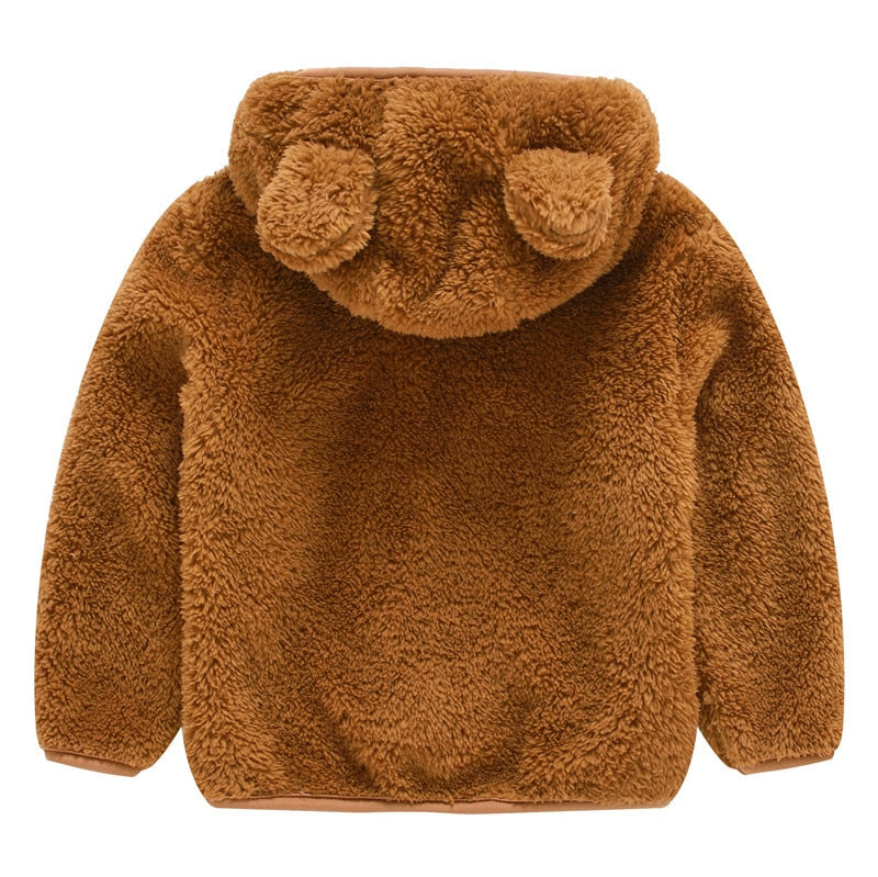 Fleece Baby Coat with Bear Ears