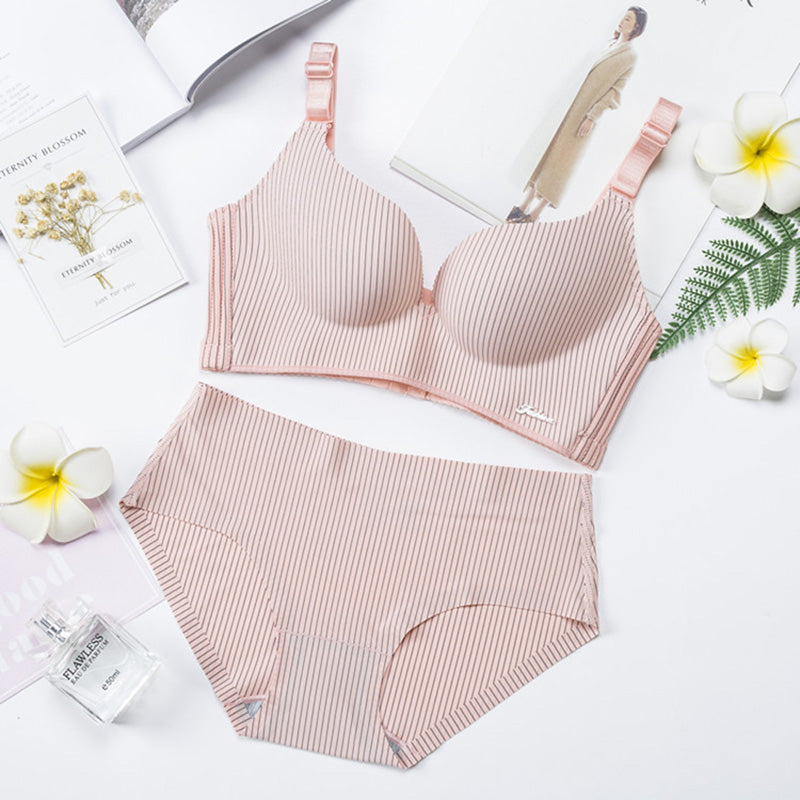 Romantic Striped Underwear Set
