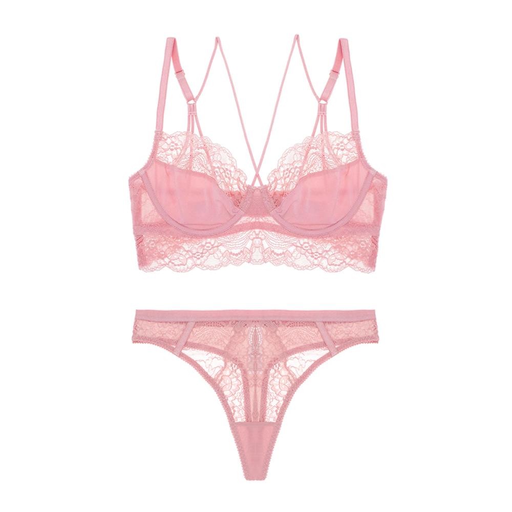 Ultra Thin Floral Lace Underwear Set
