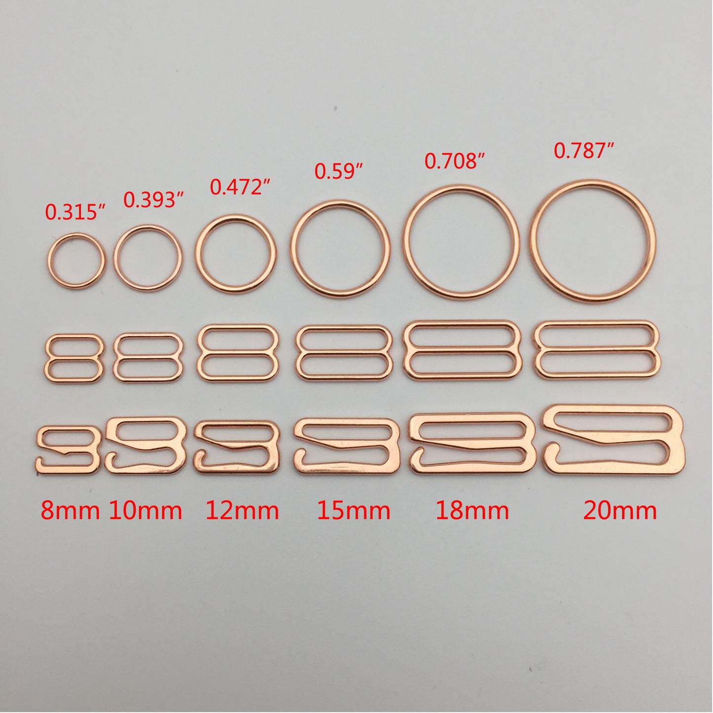 Set of 100 Bra O-Rings in Multiple Sizes