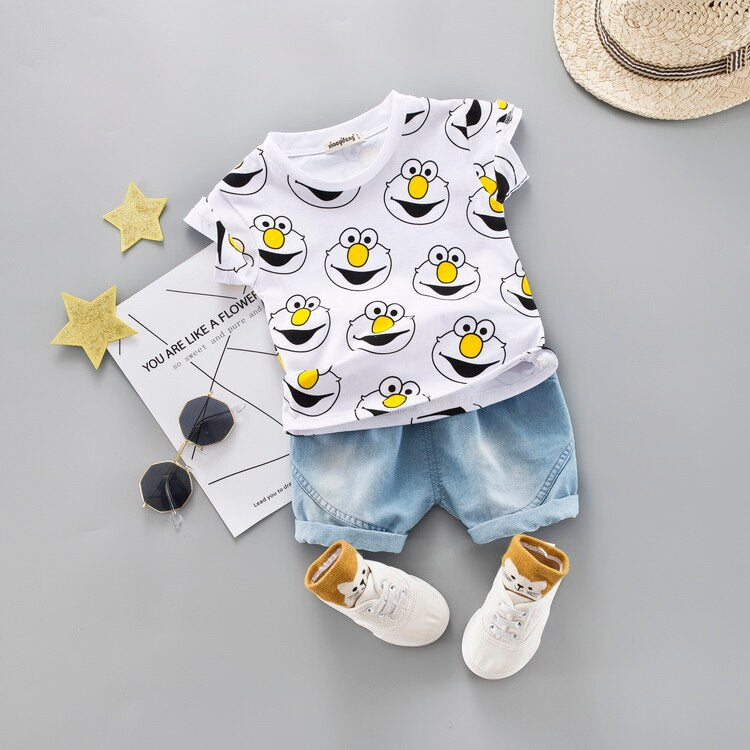 Baby Boy T-Shirt / Shorts Suit with Cartoon Print