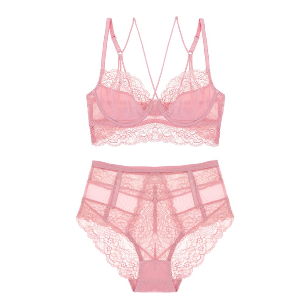 Ultra Thin Floral Lace Underwear Set