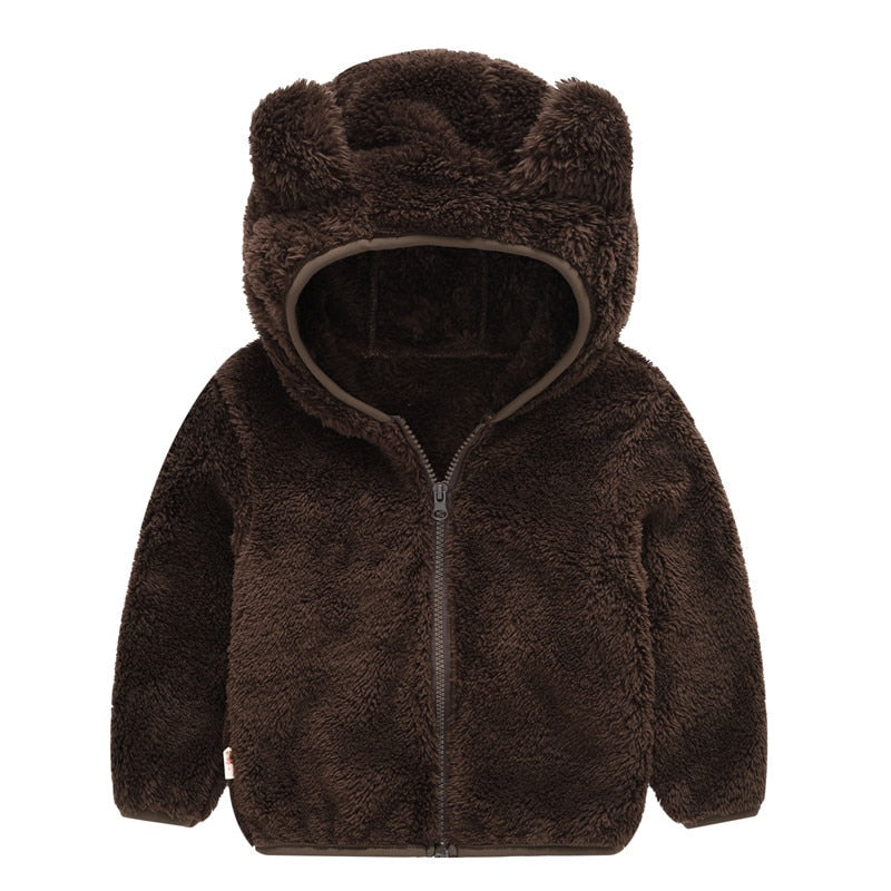 Fleece Baby Coat with Bear Ears