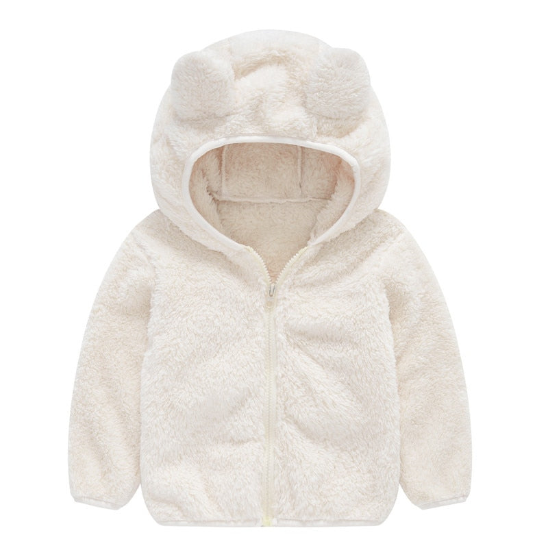 Fleece Baby Coat with Bear Ears