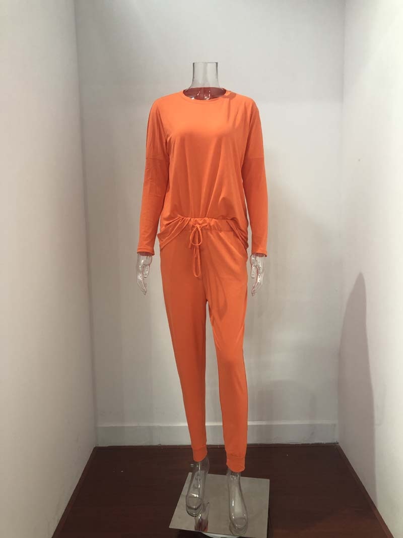 Cotton and Polyester O-Neck Pajamas Set