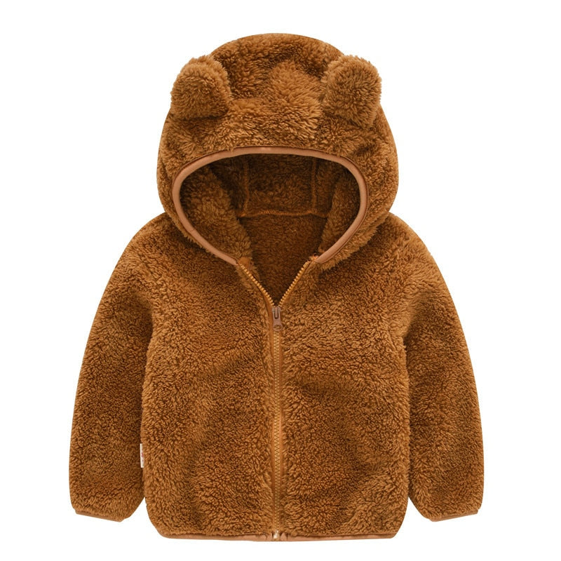 Fleece Baby Coat with Bear Ears