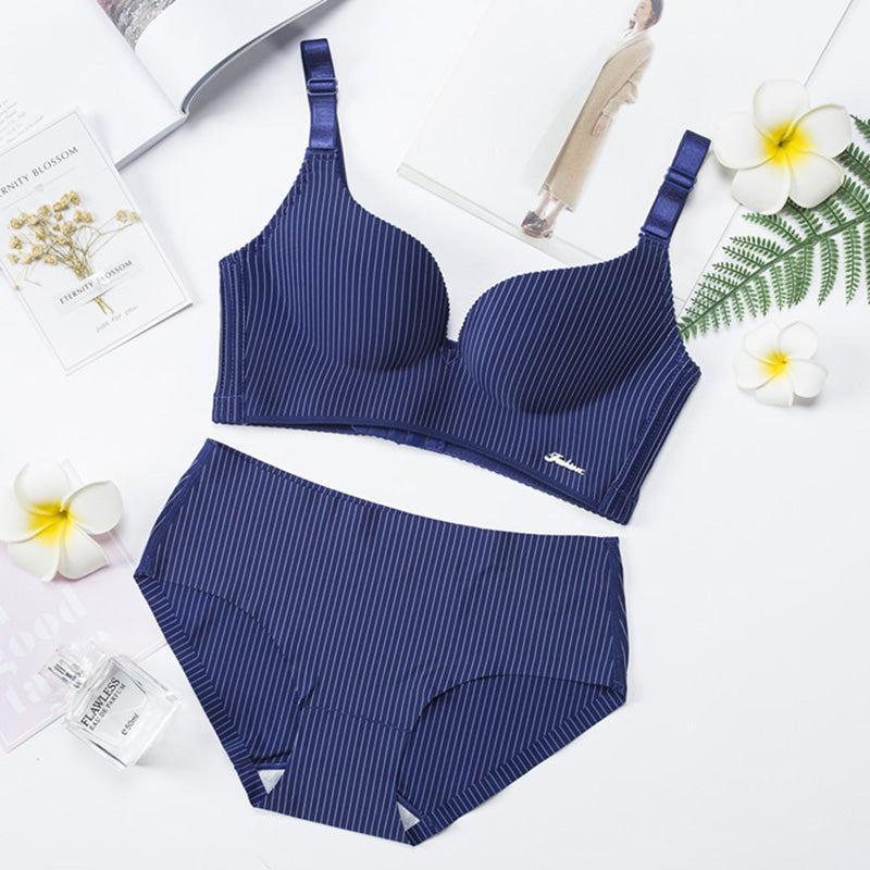 Romantic Striped Underwear Set