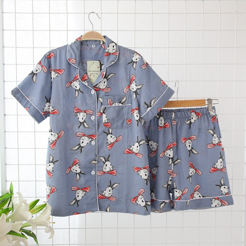 Cotton Short Sleeve Pajamas Women