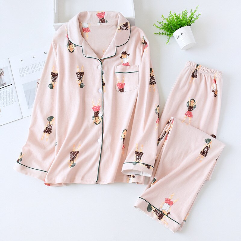 Women's Leaves Printed Pajama Set