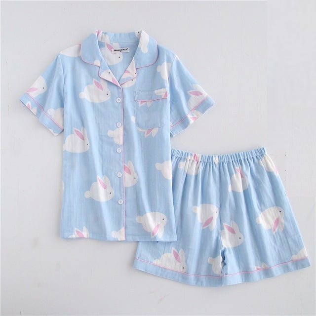 Cotton Short Sleeve Pajamas Women