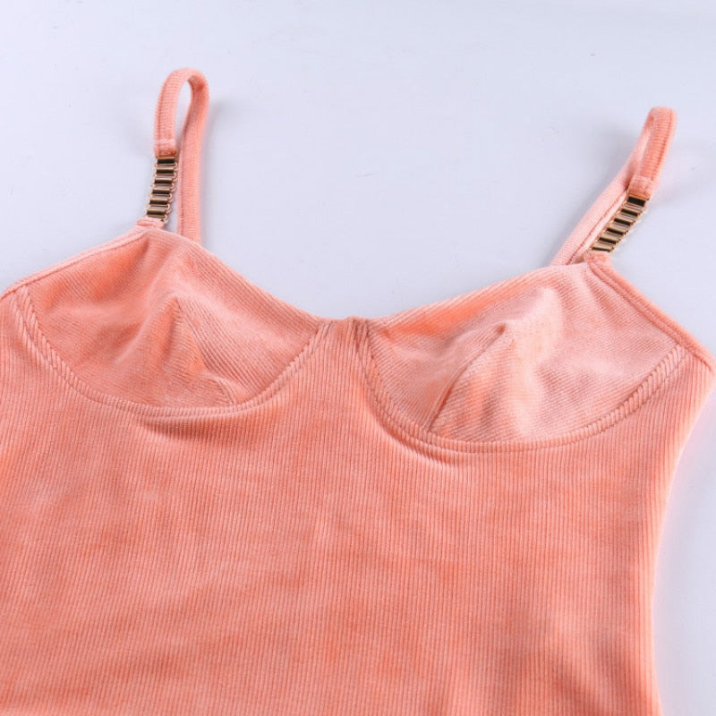 Spaghetti Strap Bodycon Bodysuit for Women
