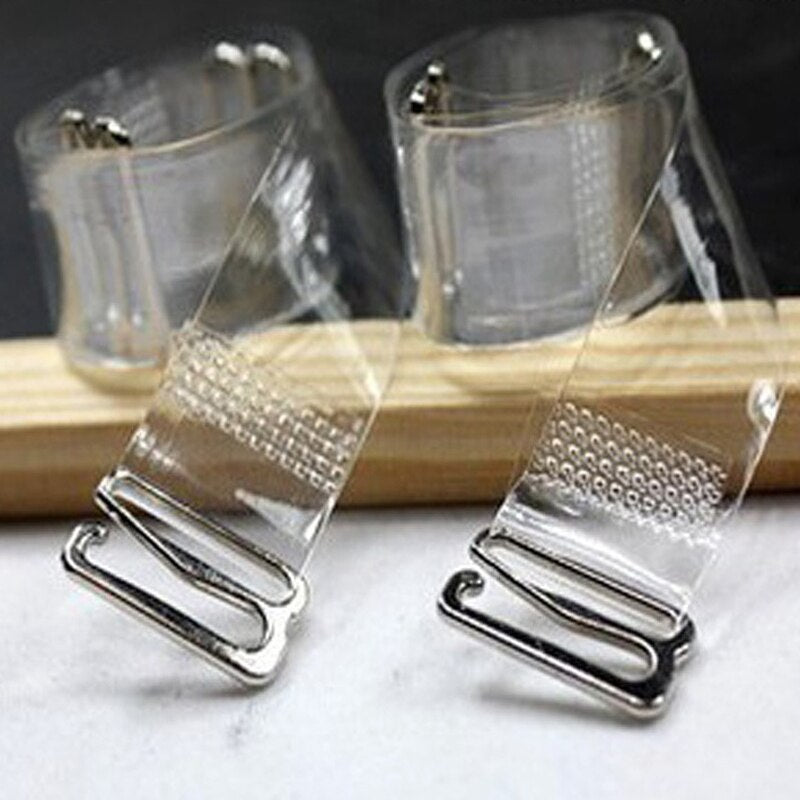 Useful Adjustable Elastic Transparent Silicone Bra Straps Set