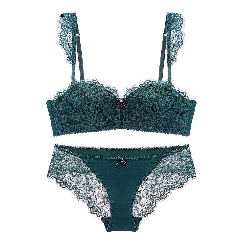 Women's Deep V Push Up Bra Panty Set