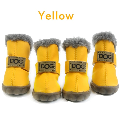 Dog's Waterproof Winter Shoes Set