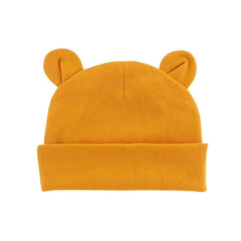 Solid Cotton Newborn Baby Hat with Ears