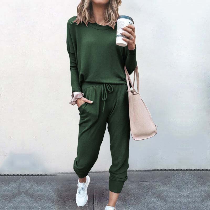 Cotton and Polyester O-Neck Pajamas Set